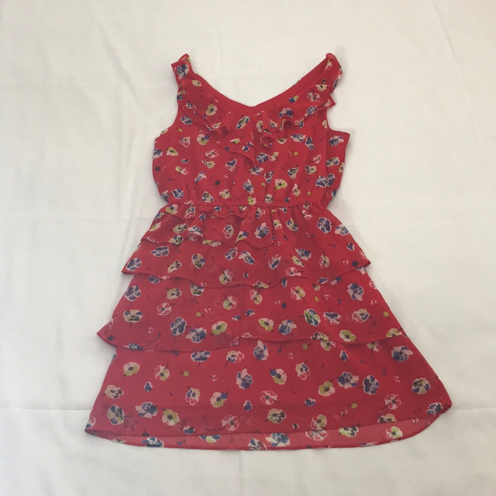Red Spring Flower Dress - Picture 3 of 4